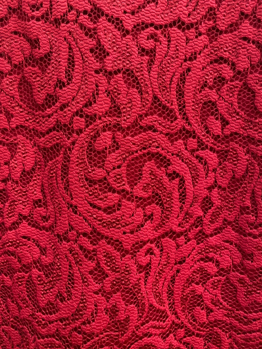 Garnet Hill · Red Lace Overlay · 8 · Red