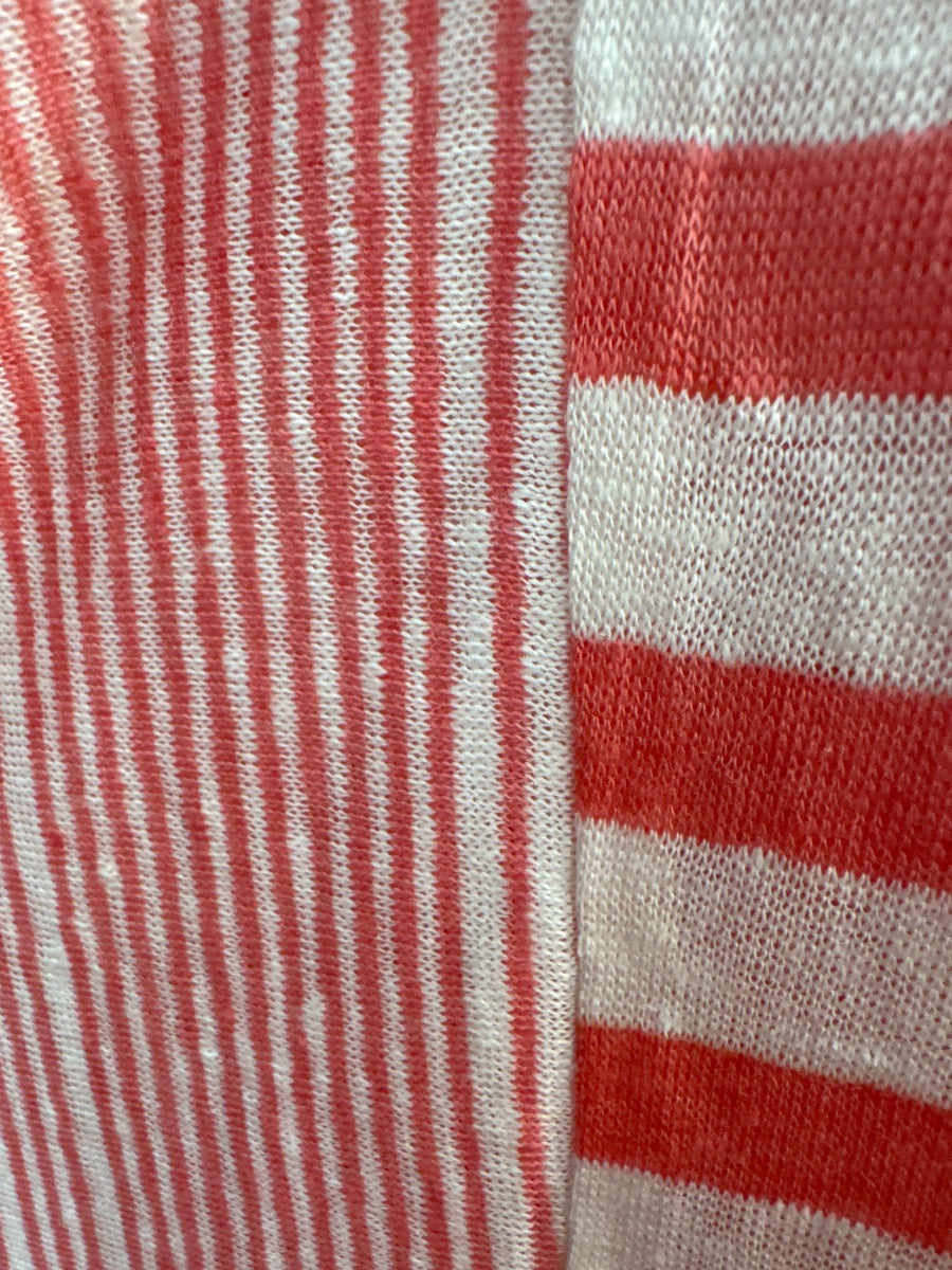Sundance · Calpurnia Striped Sleeveless Dress W/ Slip · XLarge · CoralCream