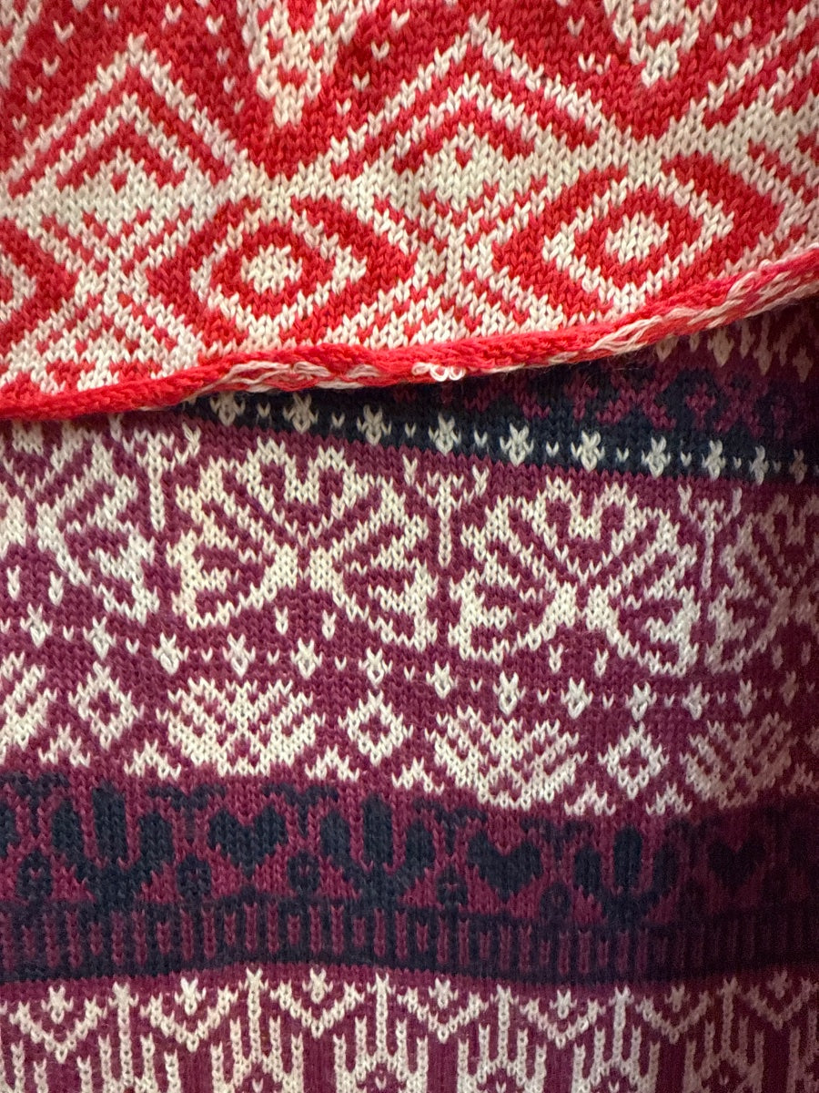 Anthropologie · Geo Long Sweater with Fringe · Medium · RoseMulti