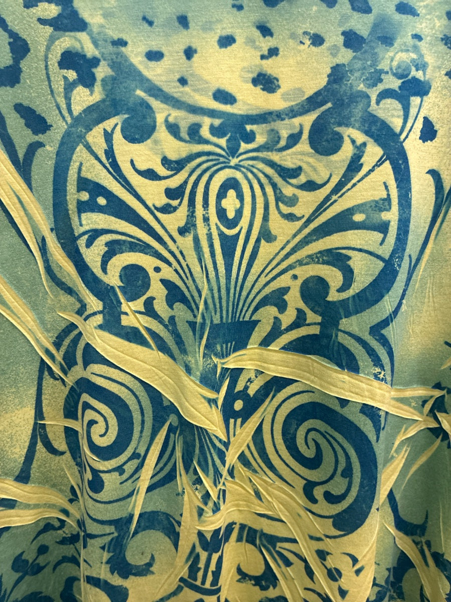 SWEETSPOT · Crinkle Texture 3/4 Sleeve · 3X · Green Yellow