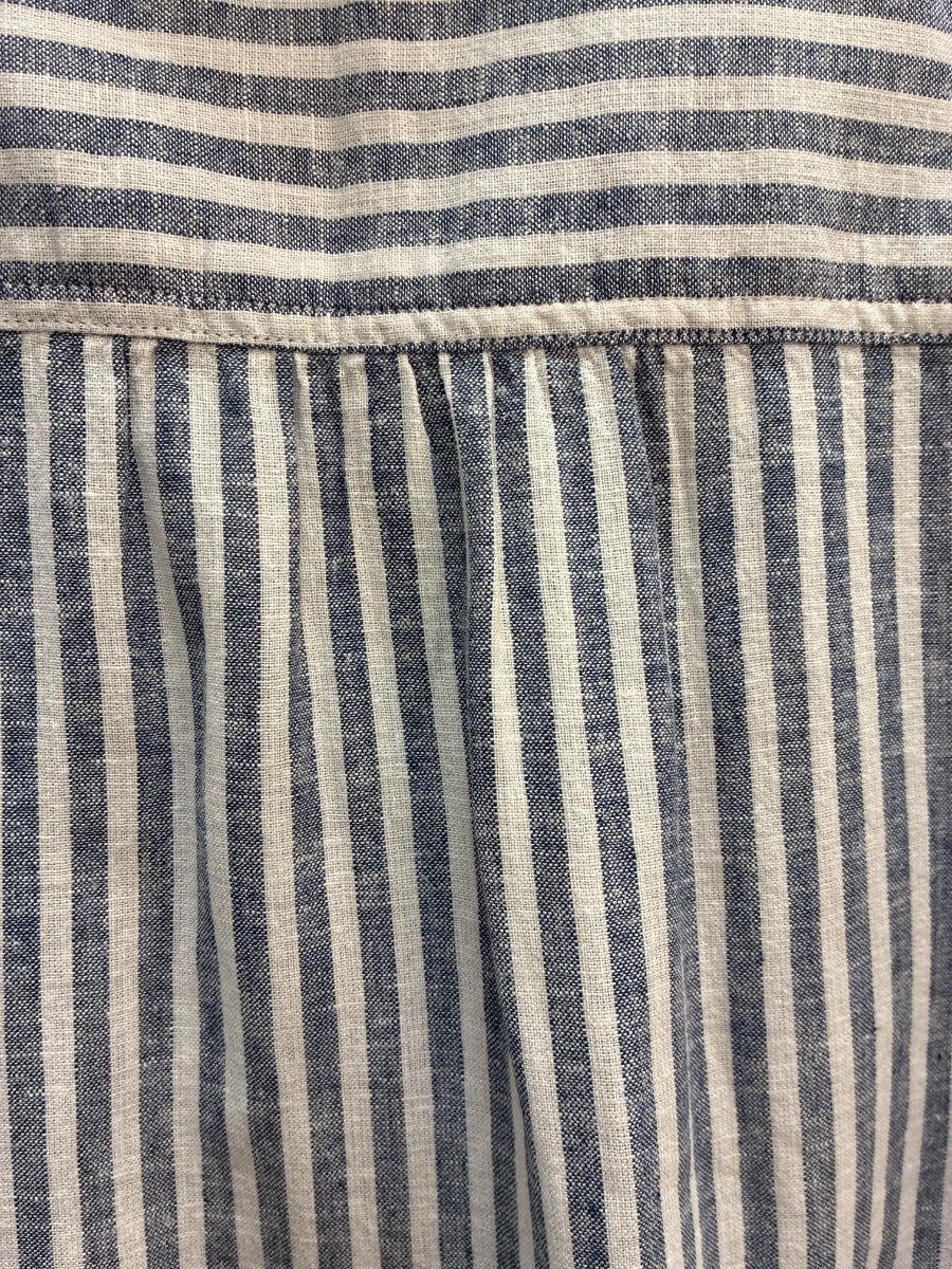 Orvis · Cap Sleeve Top · Medium · Navy/White
