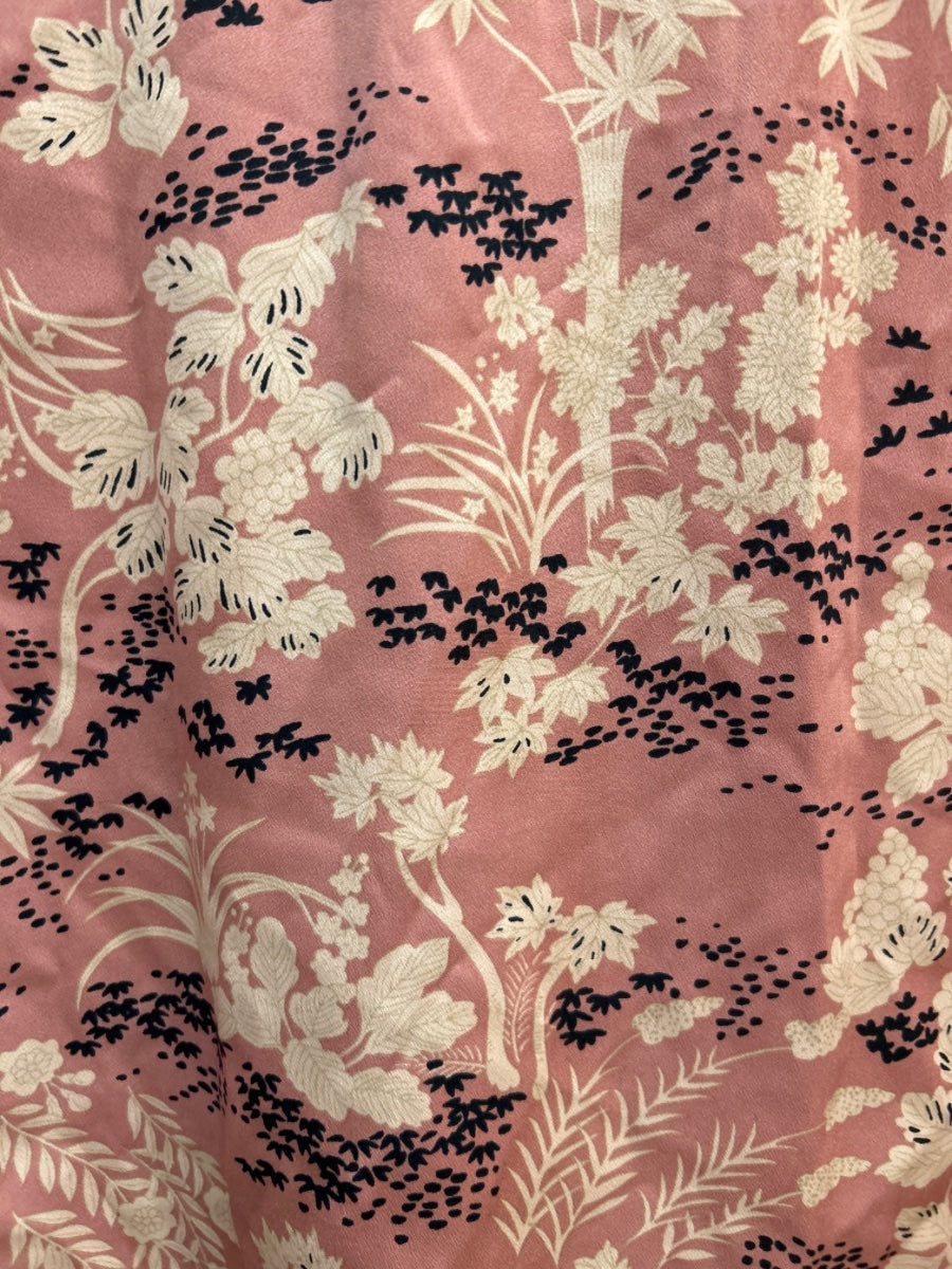 Monk&Lou · 3/4 Sleeve Dusty Rose Floral Print Blouse · Medium · Dusty Rose