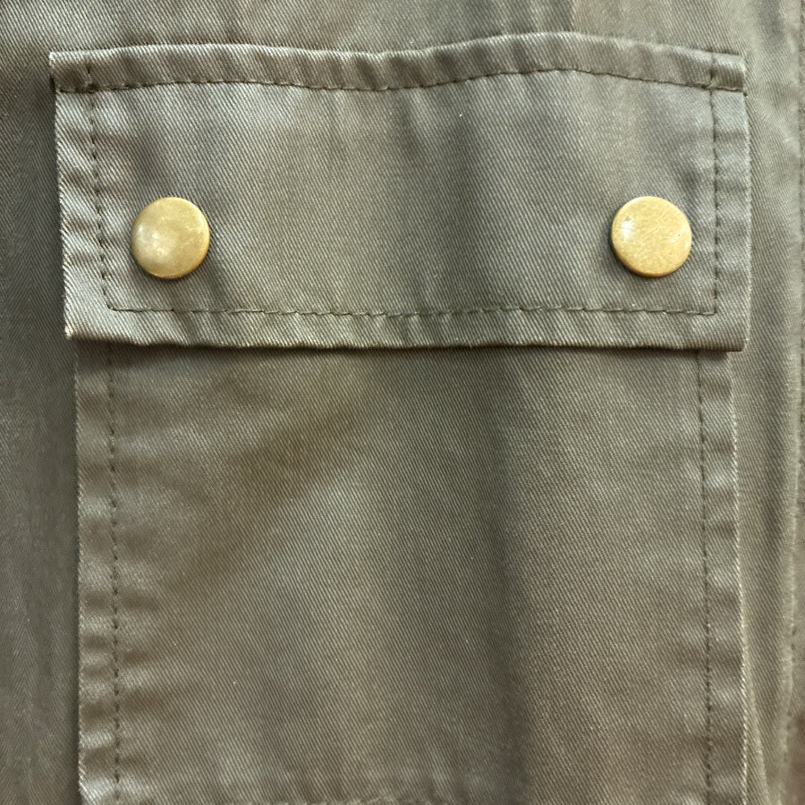 J Crew · Hooded Utility Field Coat Jacket w/ Corduroy Collar · Medium · Moss