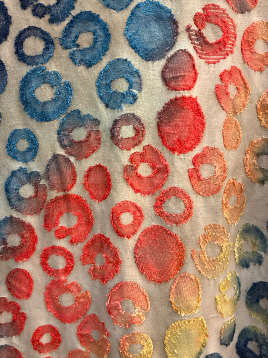 Ali Miles · Textured Circles Tunic · Small · Beige Multi