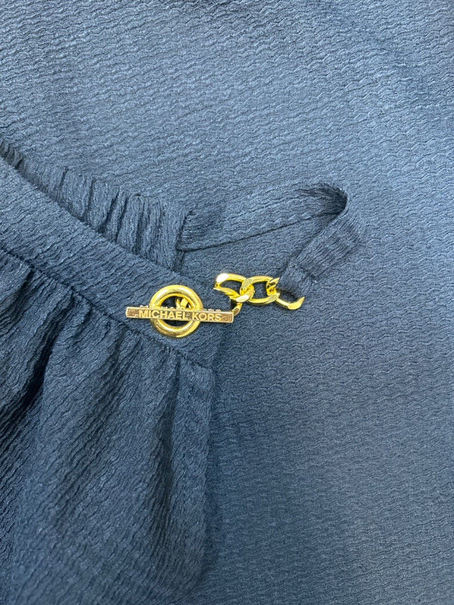 Michael Kors · Goldtone Chain Detail Sleeveless Top · Large · Navy