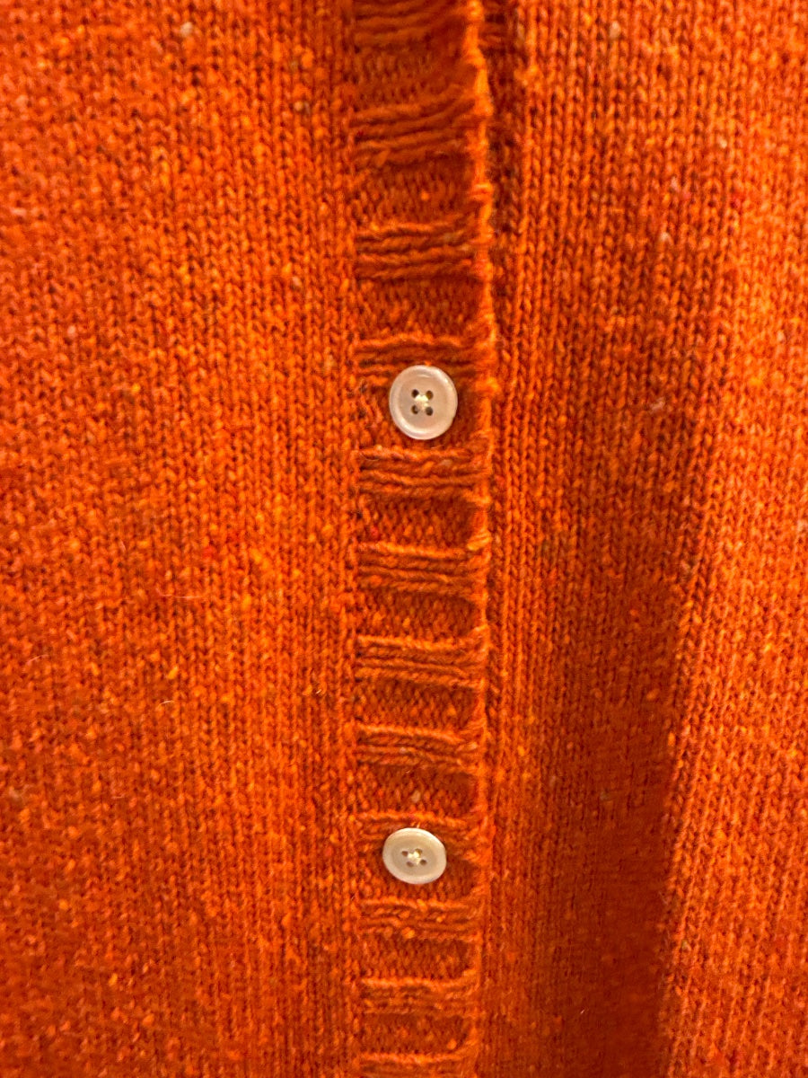 LandsEnd · Wool Cardigan · XL/1X · Spicy Orange