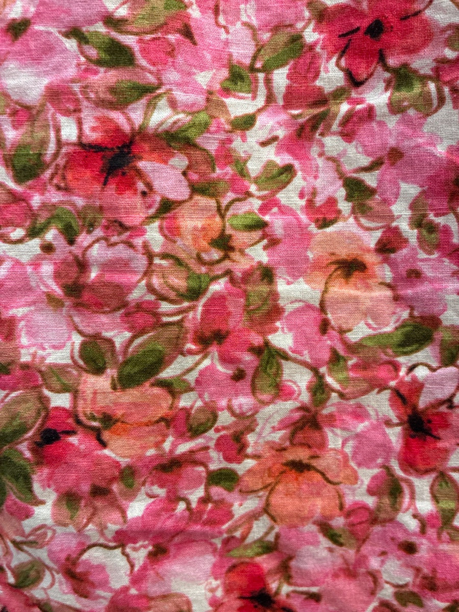 Jones New York · Roll Tab Shirt · Large · Rose Floral