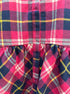Sundance · Plaid Peplum Top · Medium · FuchsiaNavy