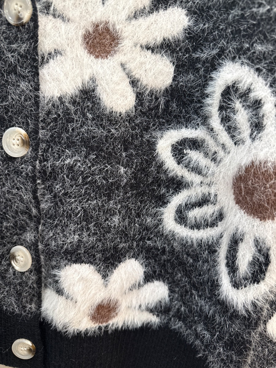 The Clothes Rack · Fashion Cardigan · S/M · Charcoal Floral Print