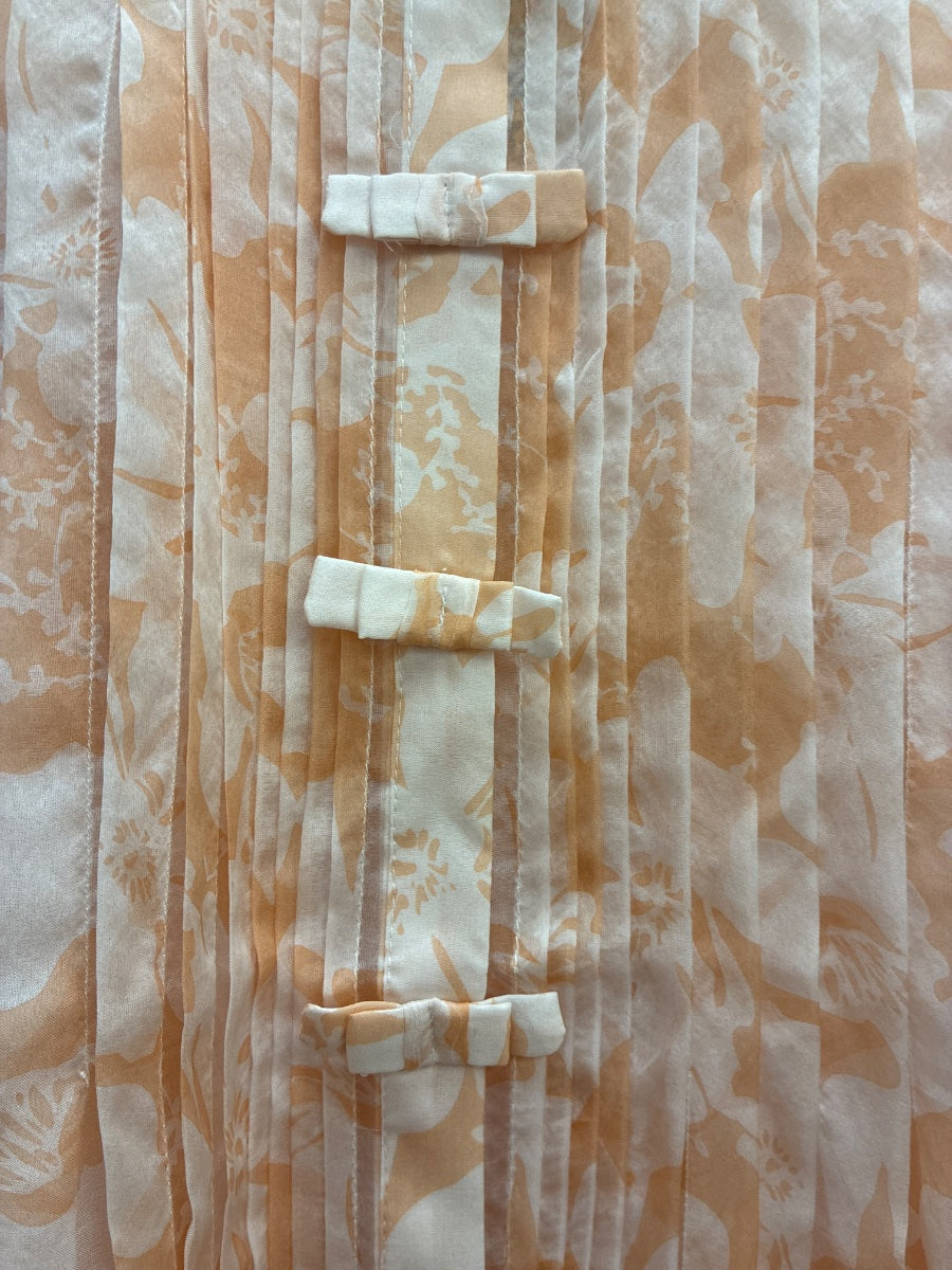 Anthropologie · Blue Tassel Pleated W/ Bow Detail & Camisole · Medium · Peach/White