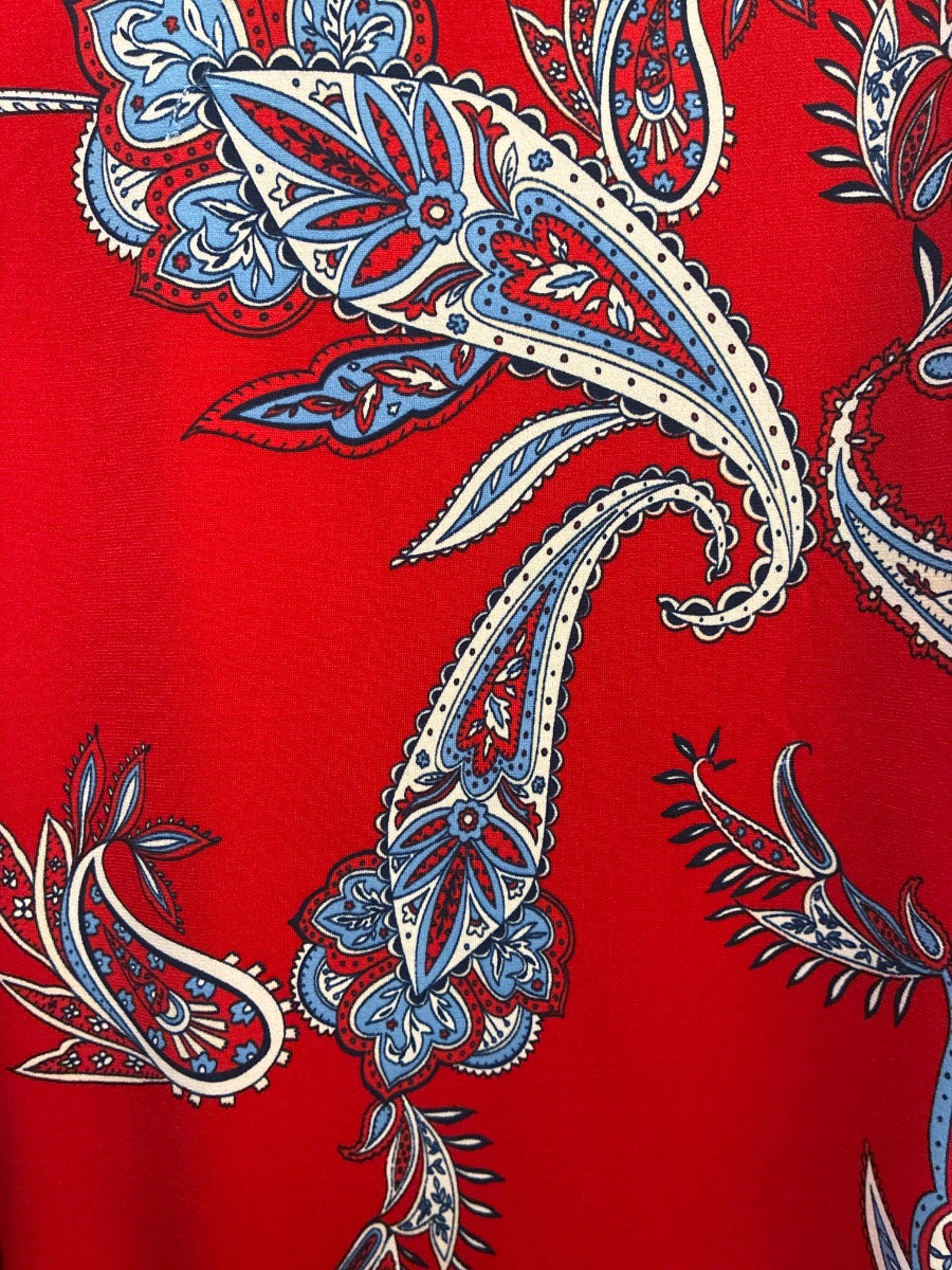 Liz Claiborne · Liberty Paisley Print Sleeveless Top · 1X · Red Paisley