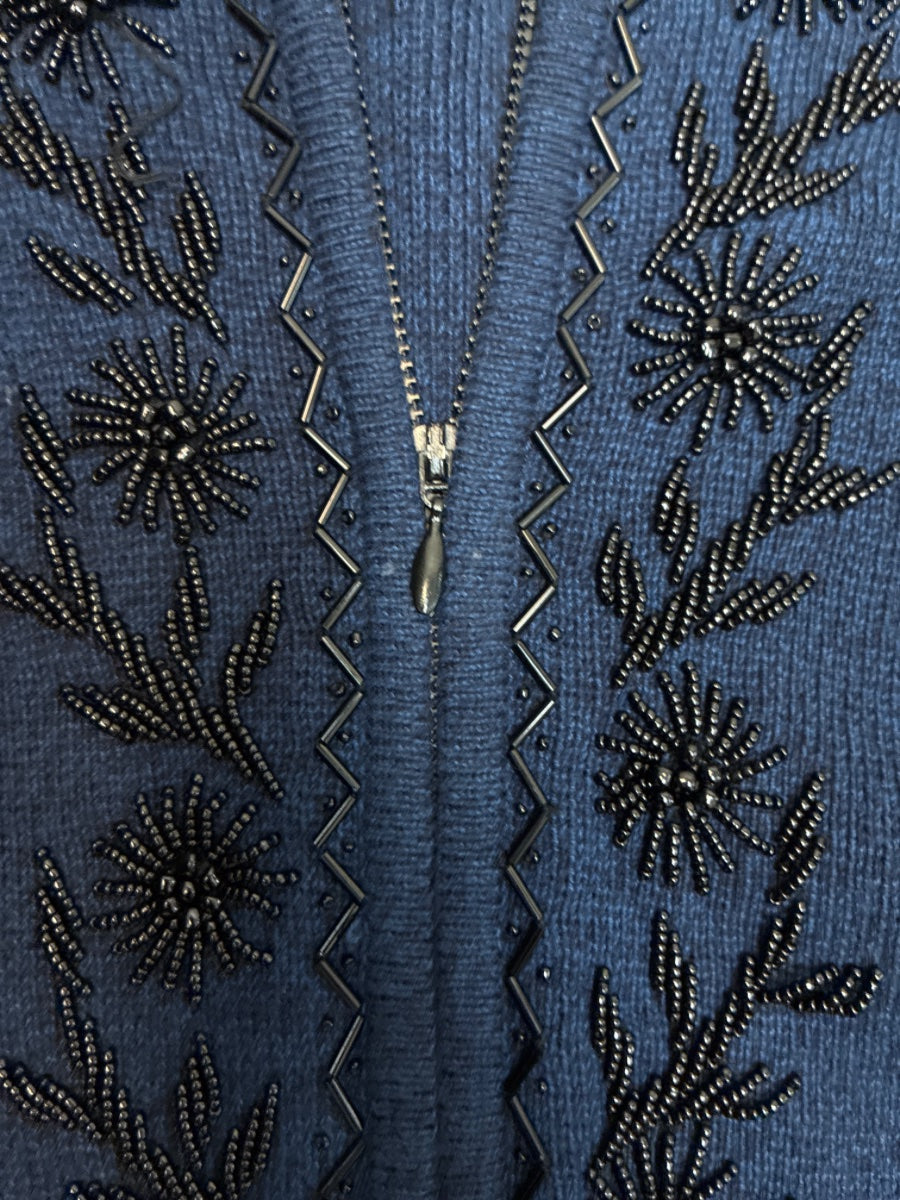 LIZClaiborne · Zip Up Cardigan · Medium · Navy