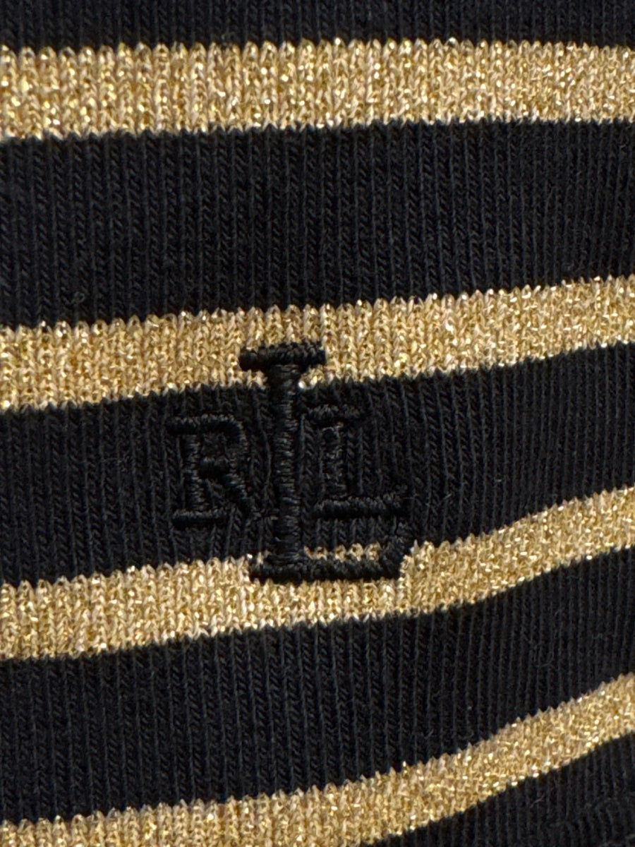 Ralph Lauren · LongSleeve Top · Large P · BlackGold Striped