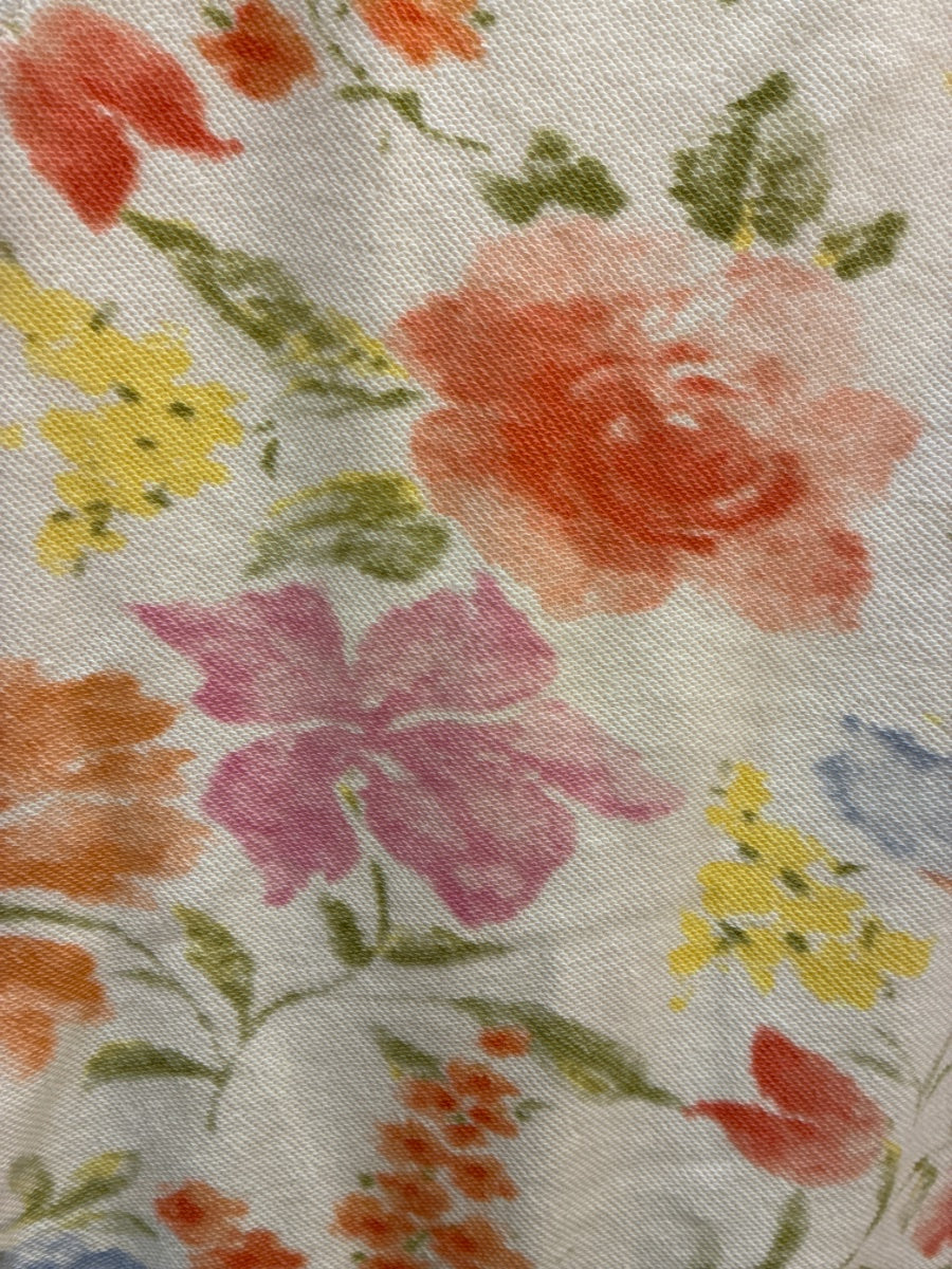 RalphLauren · Drawstring pullover top · Small · Cream Floral