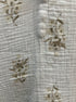 Style&Co · Floral print, rolled cuff ShortSleeve Top · 1X · WhiteBeige