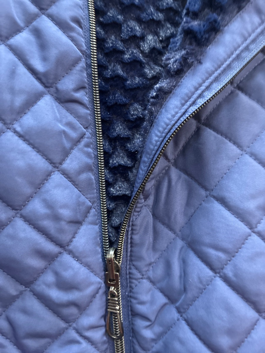 D&Co · Reversible Faux Fur & Quilted Vest · XLarge · Navy