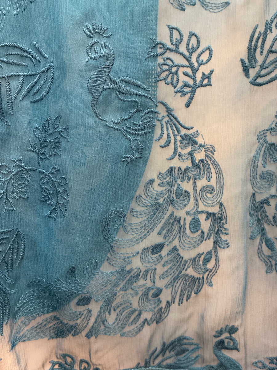 SoftSurroundings · Open Drape Cardigan · Medium · Blue Lace