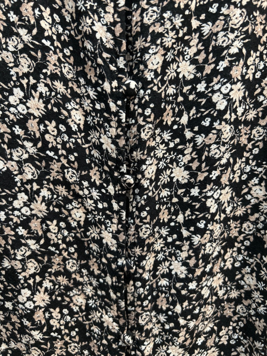 Angels · Boho Chic Top · Medium · Black Floral