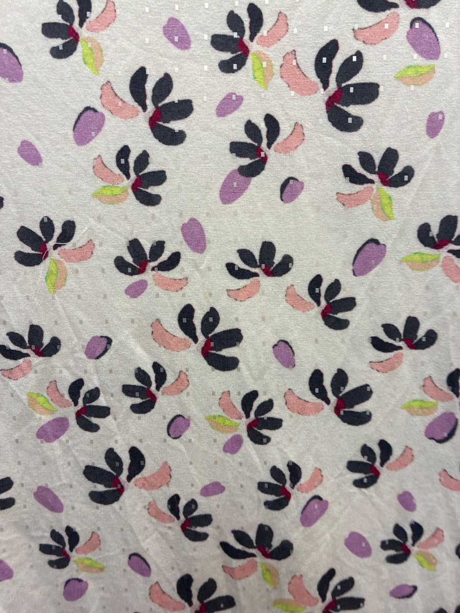 St John · CreamFloral Rayon Top · Small · CreamFloral