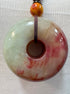 Artisan Made · Blood Jade Donut Pendant Necklace · Ajustable · Blood Jade, Orange, Blue