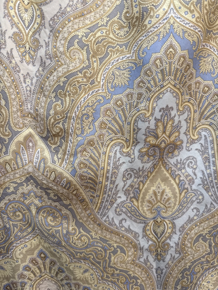 Brooks Brothers · Paisley Print Wrap Skirt · 14 · BeigeBlue