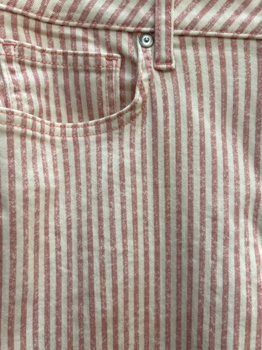 Lauren Conrad · Skinny Striped Mid-Rise · 12 · RoseCream