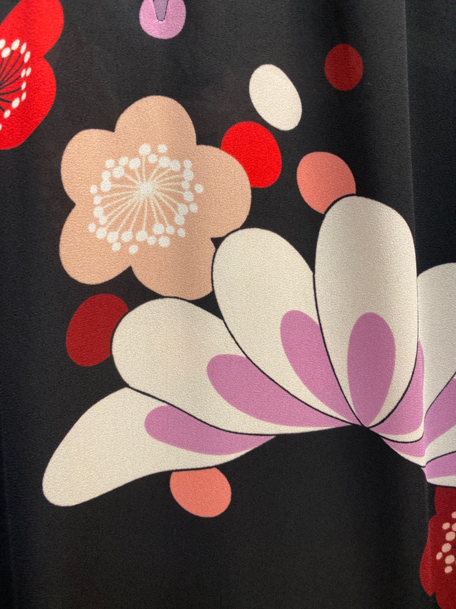 Ann Taylor · BlackFloral Tie Sleeve Detail · XLarge · BlackFloral
