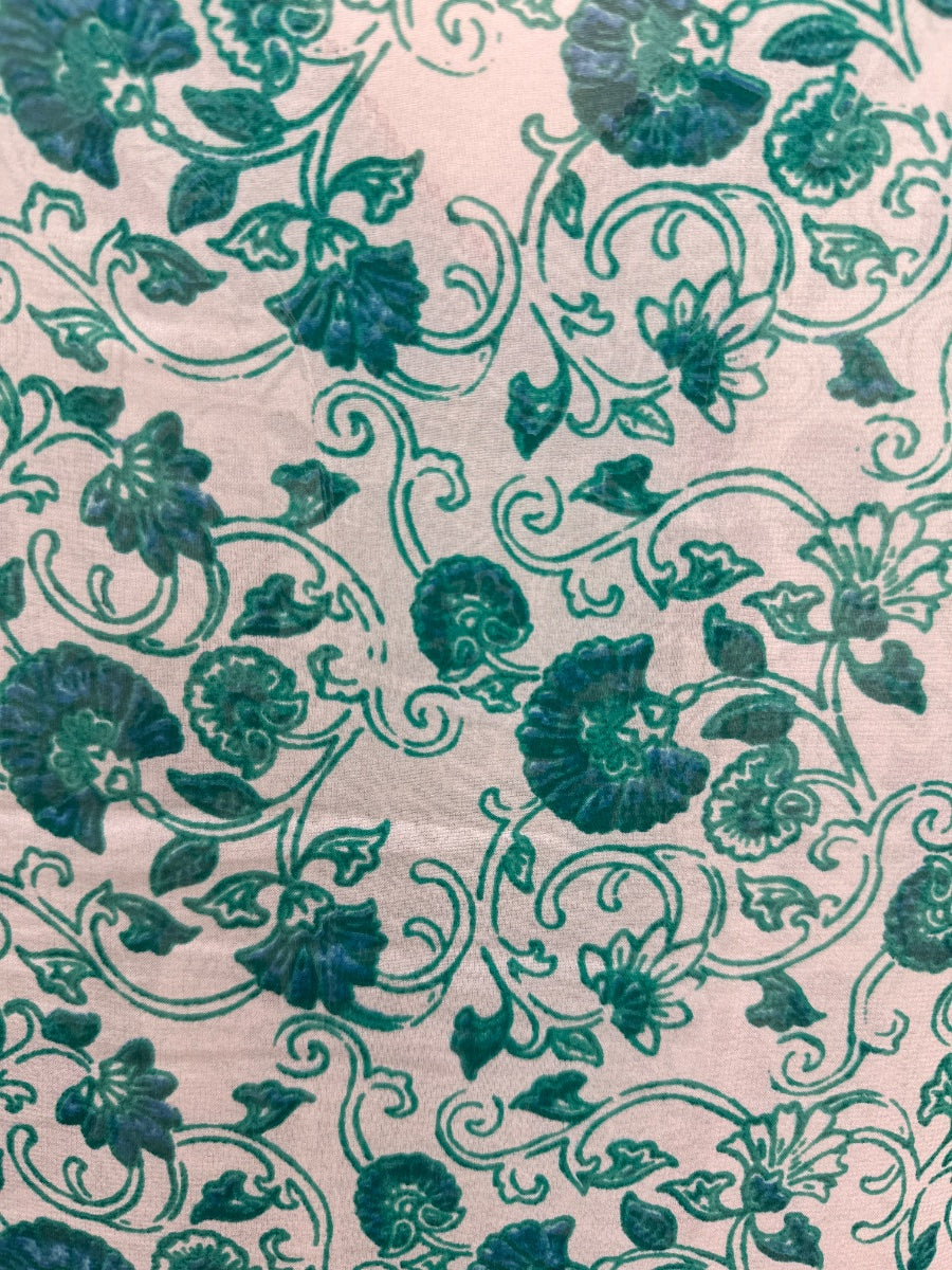 Chico's · Sheer Floral Top w/Sequins · Small · Greens