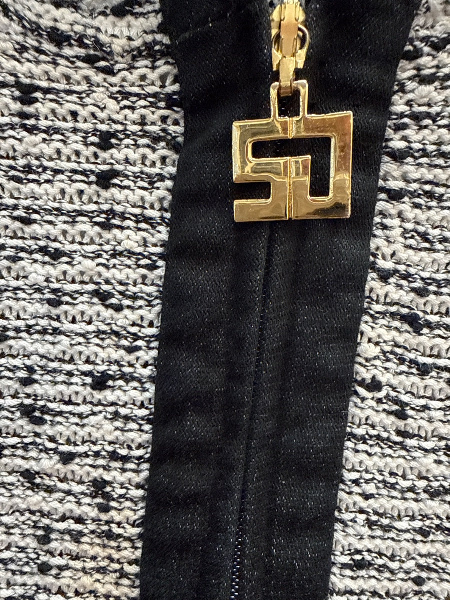 St John · Knit zip hoodie · Large · CreamBlk