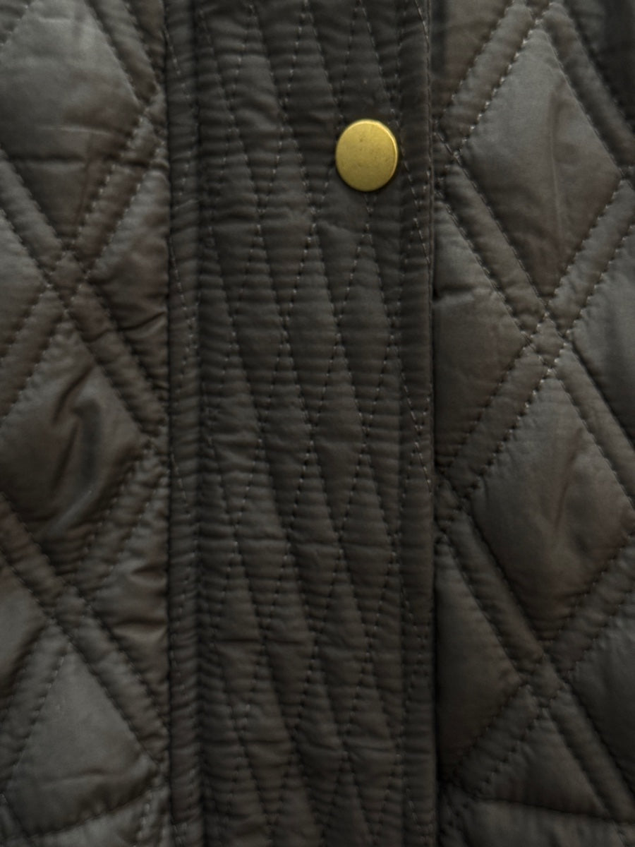 EllenTracy · Gray Faux Fur Trim Hooded Quilted · 2X · Gray