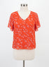 CABI · Cherry Blossom Chiffon Blouse · Medium · CoralPink