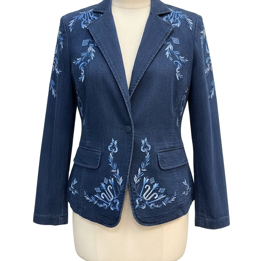 Antthony · Embroidered Jean Jacket · 8 · Denim