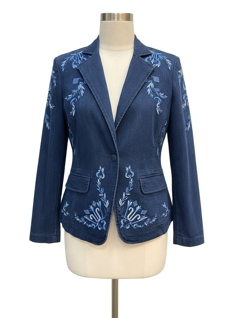 Antthony · Embroidered Jean Jacket · 8 · Denim