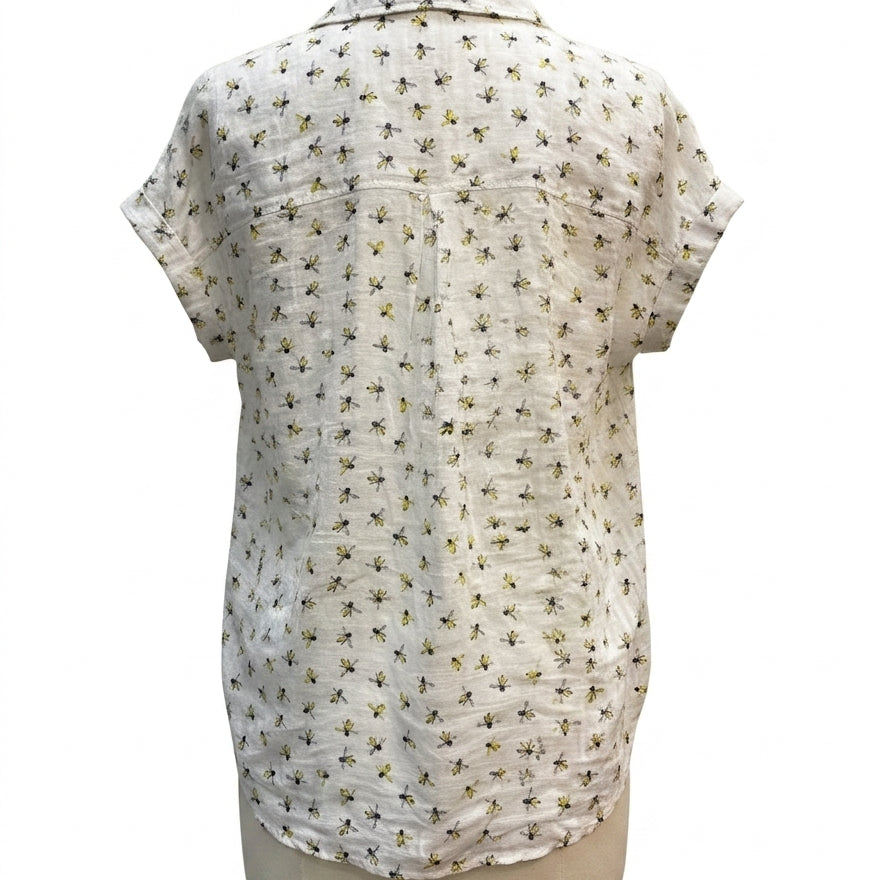 Jane & Delancey · Shirt · Medium · White/Yellow