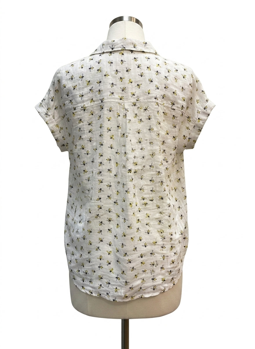 Jane & Delancey · Shirt · Medium · White/Yellow