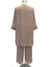 Maya Brooke · 3 PC Set Pants, Top & Evening Jacket with Embellishment · 12 · Beige