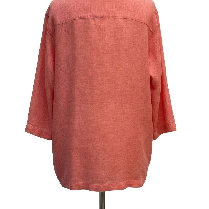 Tahari · 3/4 Sleeve · 2X · Tangerine