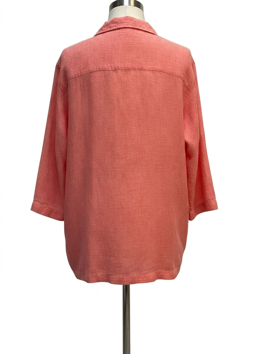 Tahari · 3/4 Sleeve · 2X · Tangerine