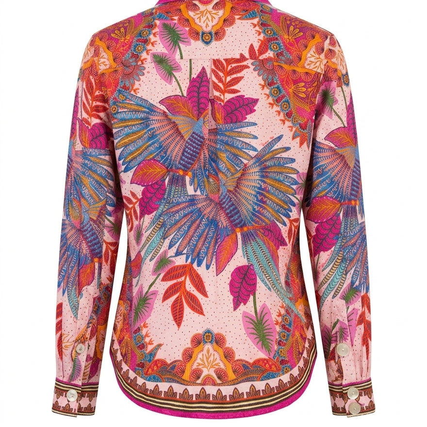 FARM Rio · Parrot and Tropical Pattern · Small · PinkBlue+