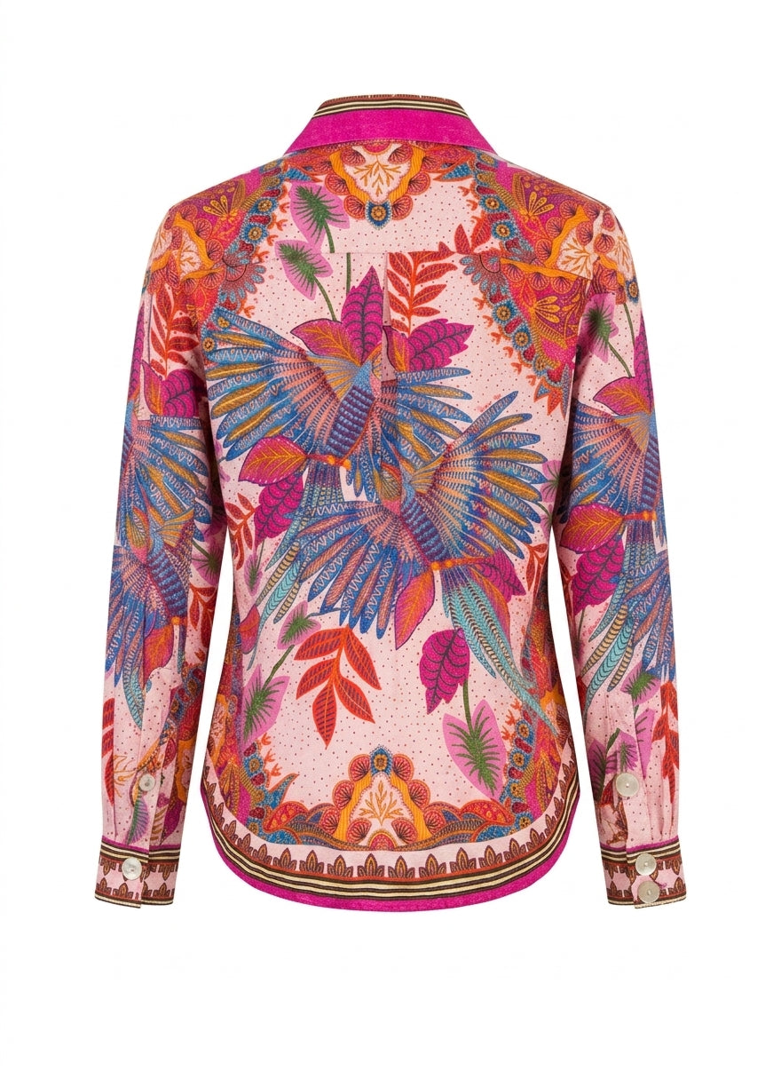 FARM Rio · Parrot and Tropical Pattern · Small · PinkBlue+
