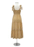 Anthropologie · Striped shoulder tie dress · 2X · DijonCream