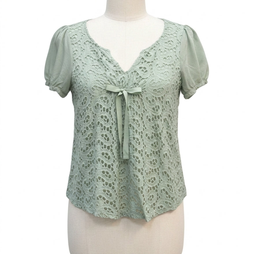 Sundance · Eyelet Lace Overlay - Silk & Cotton · Medium · Jade