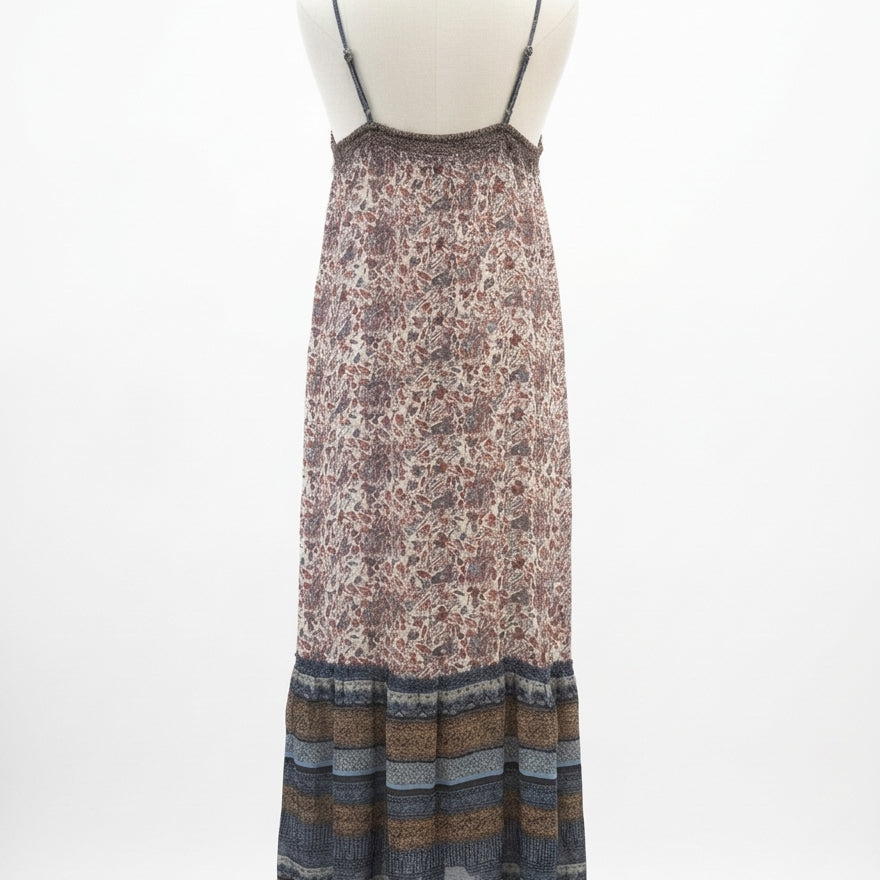 Anthropologie · Floreat Maxi Dress w/Smocked Back Detail · Medium · BrownMulti