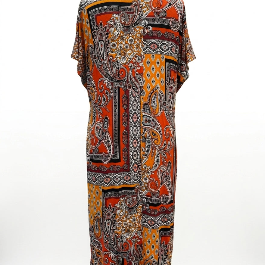 Haptics · Dress · 1X/2X · OrangeBlk