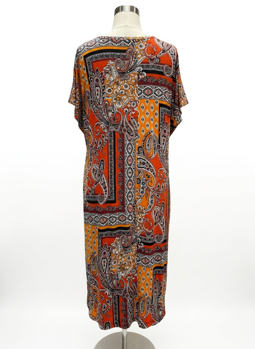 Haptics · Dress · 1X/2X · OrangeBlk