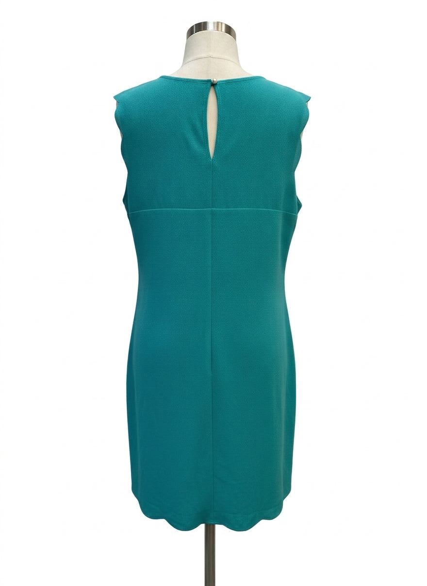 Speechless · Sleeveless Dress with Scalloped Sleeves · Medium · SeaGreen
