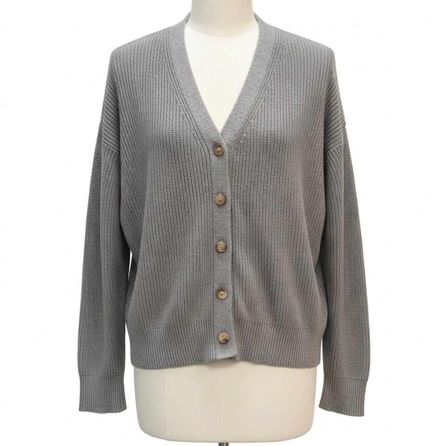 Hudson · Button Up Cardigan · Medium · Light Gray