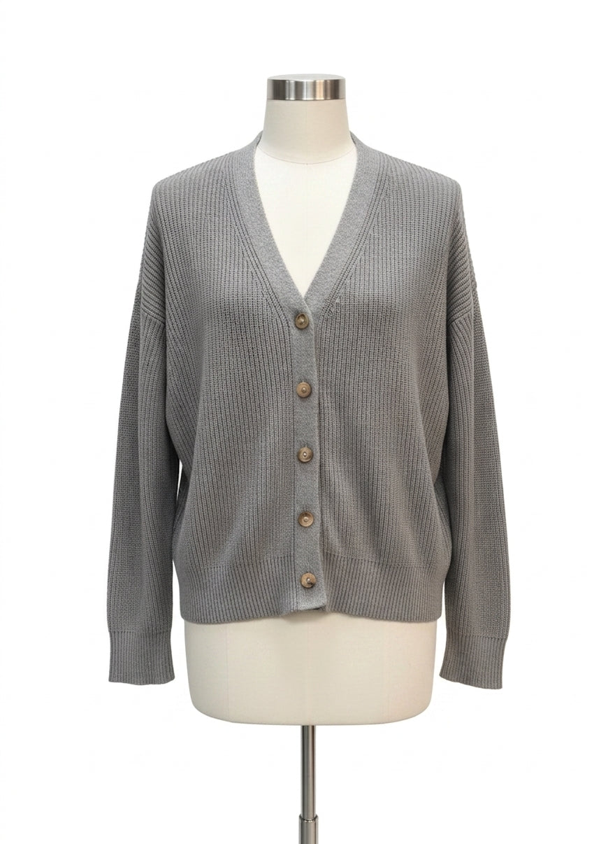 Hudson · Button Up Cardigan · Medium · Light Gray