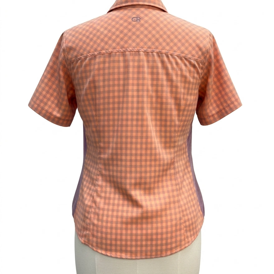 Club Ride · Short Sleeve Snap Cycling Top · Large · PeachGray