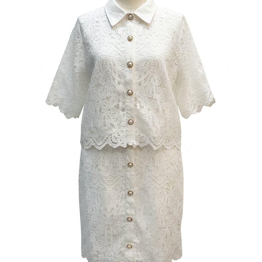 Solitaire · 2PC Skirt/Blazer Set Solitaire · XLarge · White